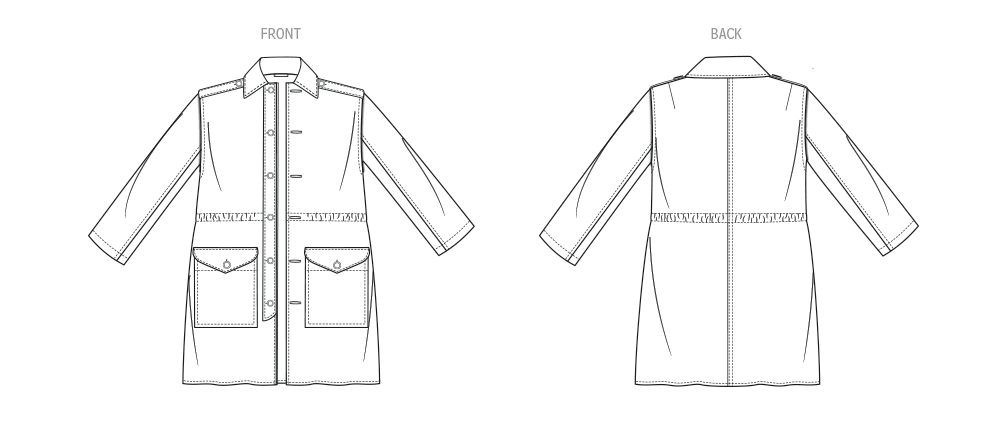 McCall's ME2152 sewing pattern envelope showing the men's utility trench coat