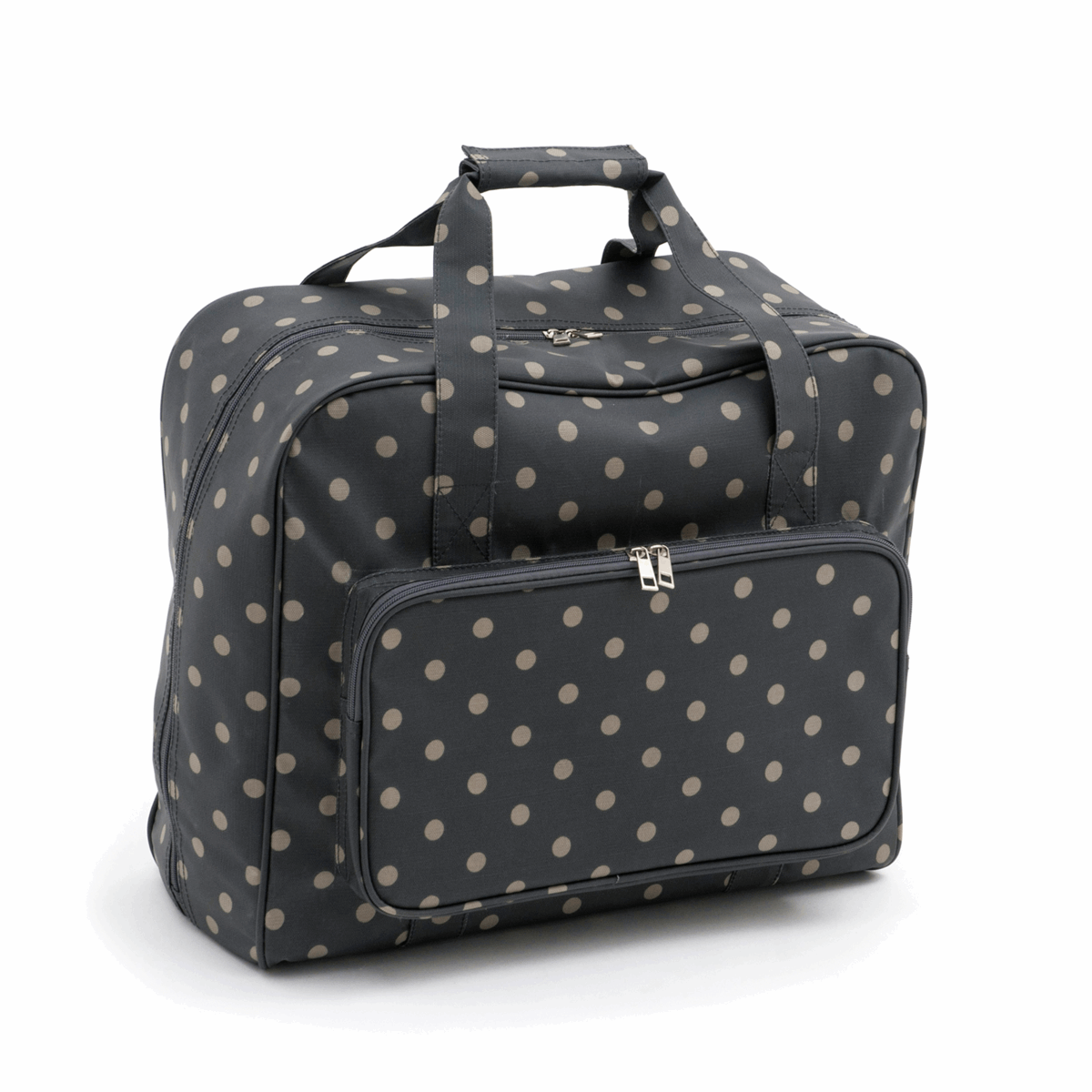Charcoal Polkadot Sewing Machine Bag (Matt PVC)