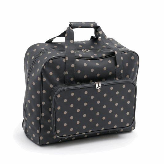 Charcoal Polkadot Sewing Machine Bag (Matt PVC)