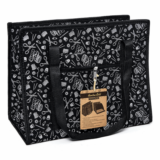 Deluxe Multi-Use Craft Bag - Gold Notions Print *Hemline Gold Edition*