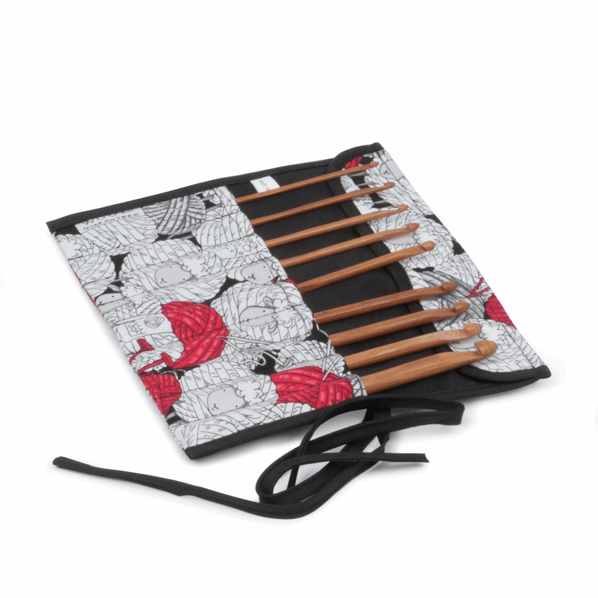 Filled Crochet Hook Roll - Fun Sheep