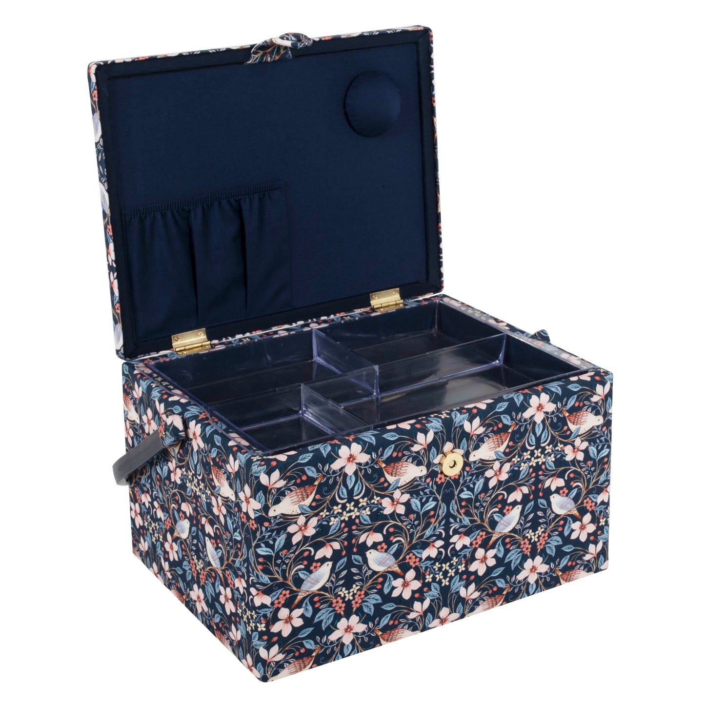 Blossom Birds Embroidered Sewing Box - Large