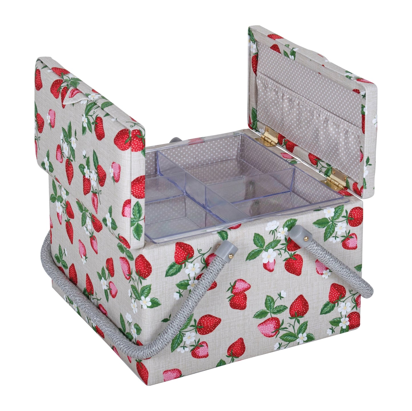 Strawberry Greenhouse with Twin Lid Sewing Box - Large