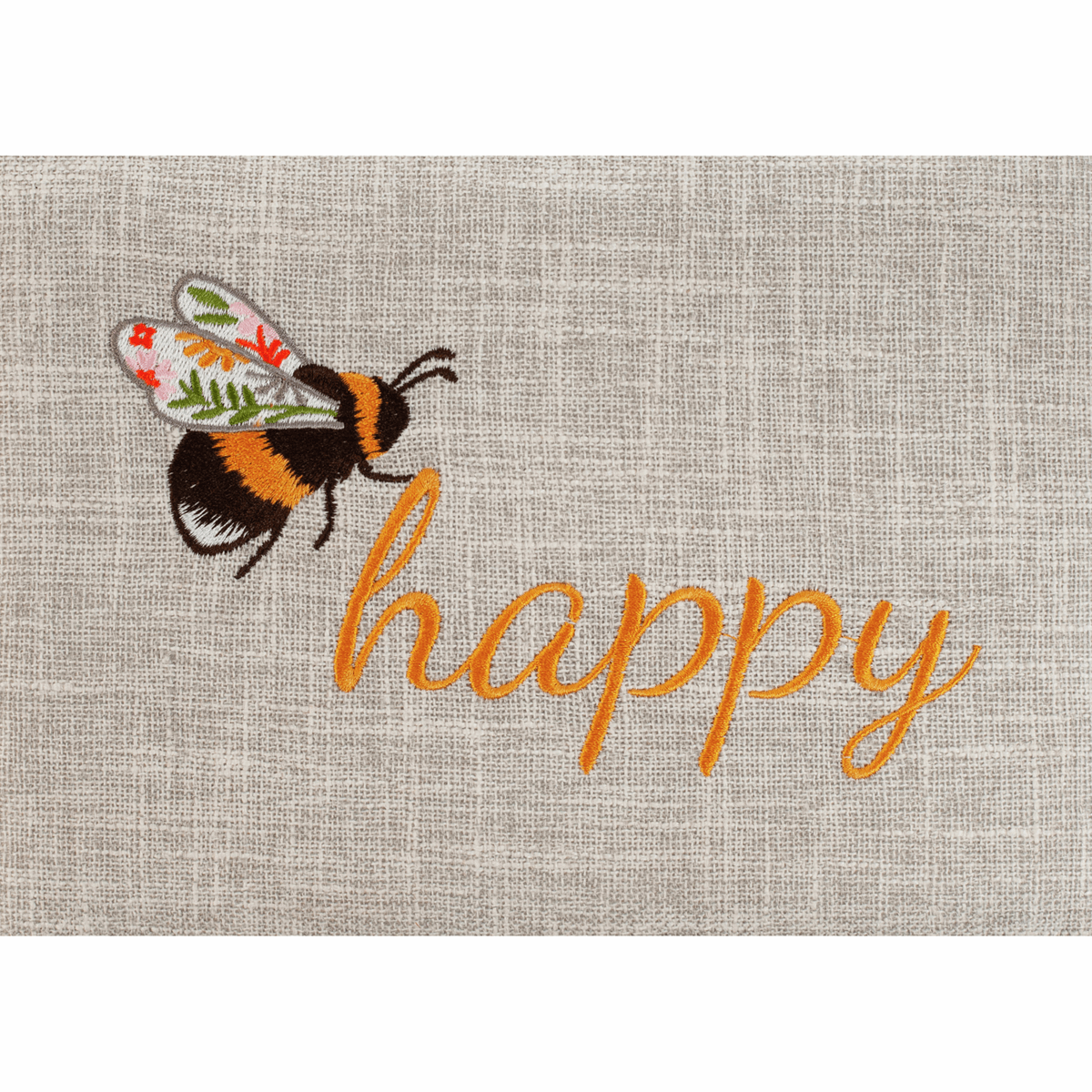 Bee Happy Sewing Box with Embroidered Lid - Medium