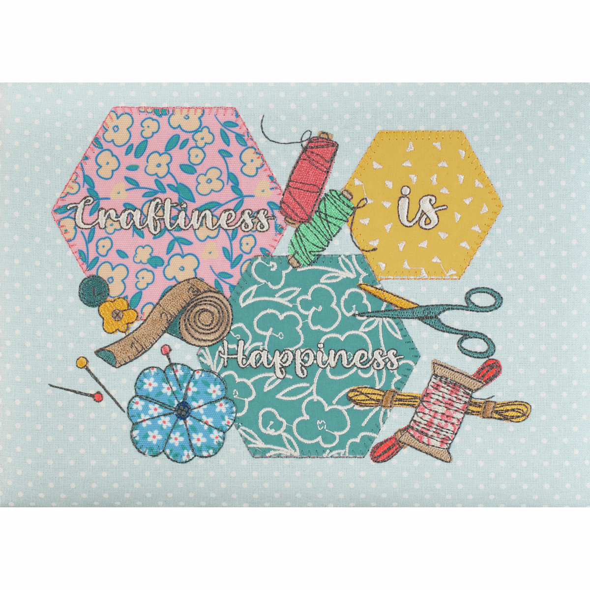 Happydashery Sewing Box with Embroidered Lid - Medium