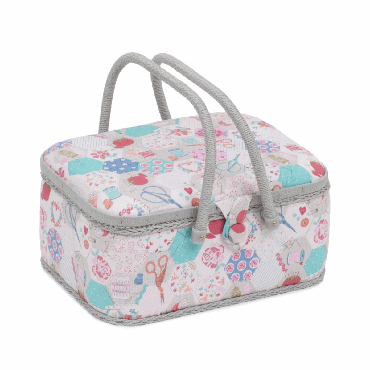 Notions Sewing Box with Twin Handle - Medium Oval