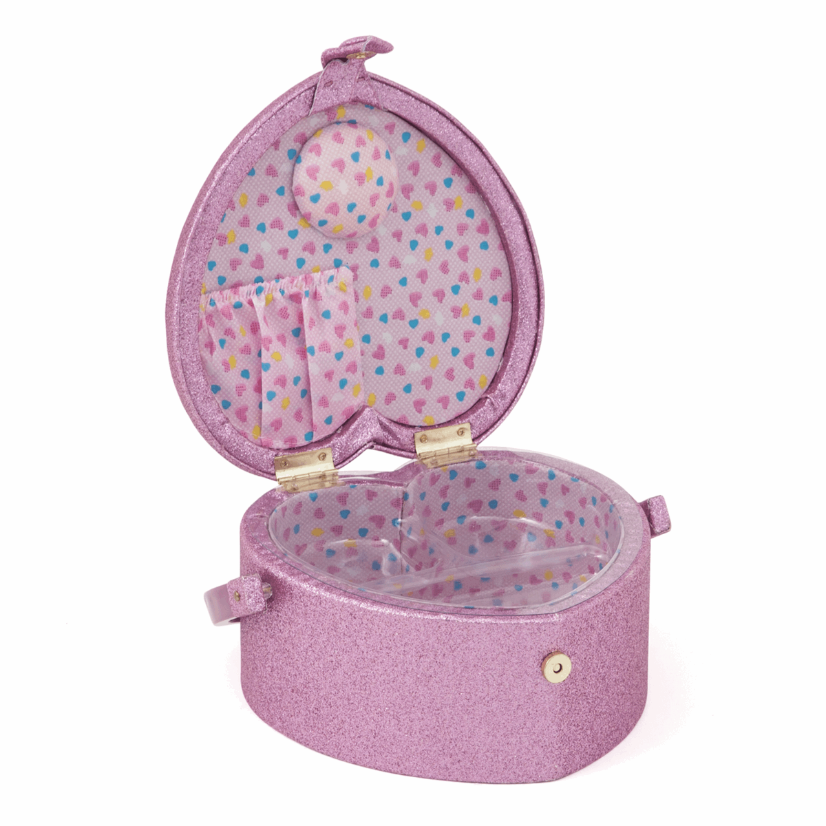 Heart Rose Glitter Sewing Box - Small