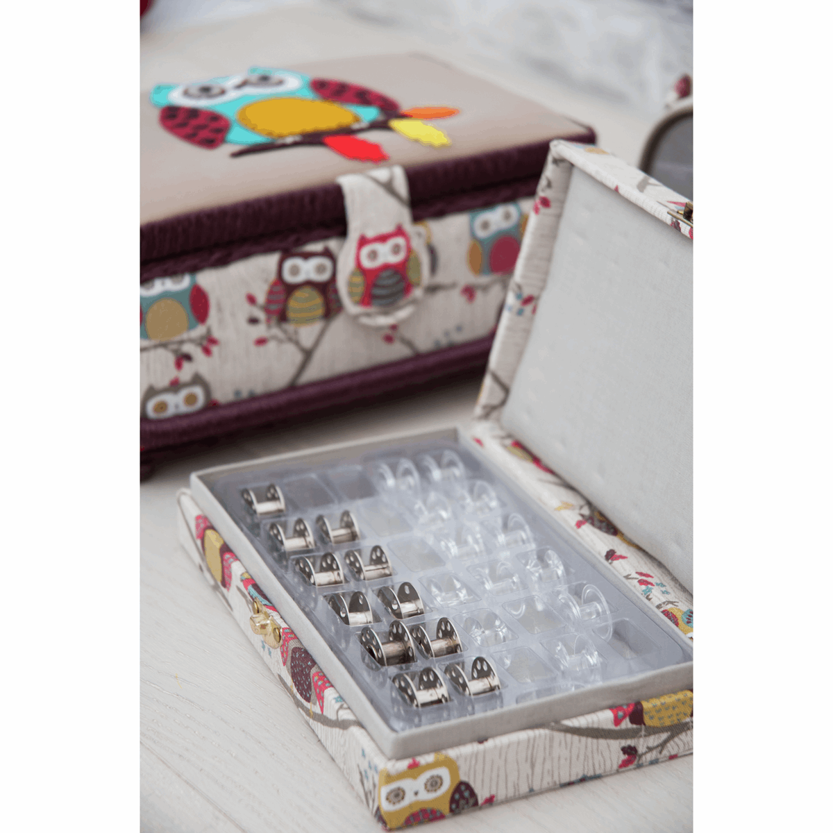 Thread Spool Storage Box - Hoot