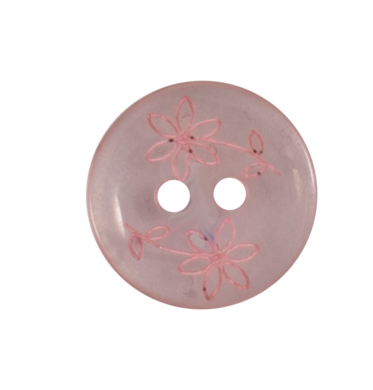 Grey with pink flowers 15mm floral button on a white background