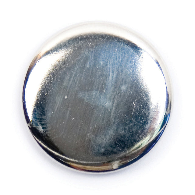 Round smooth shiny silver-tone shank button