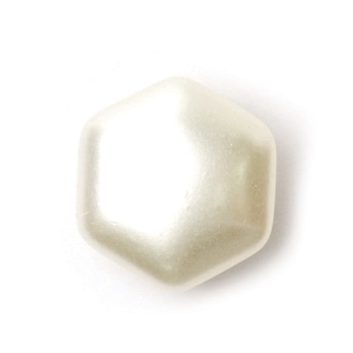 Ivory pearl-effect hexagon button