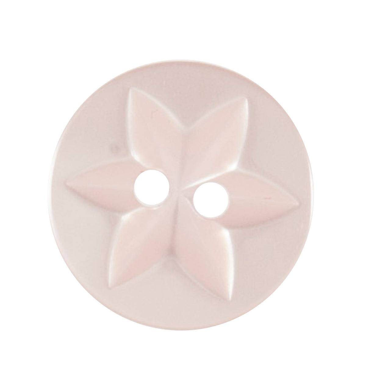 White two-hole button with star design