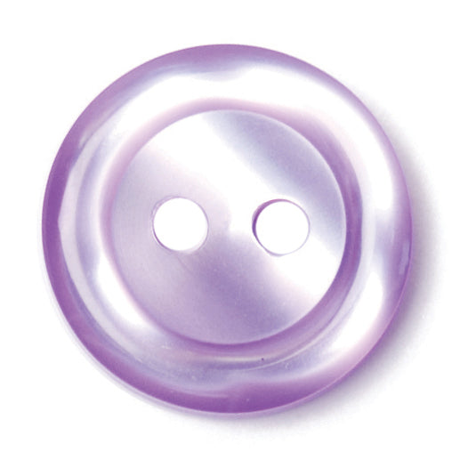 Lilac pearlised rimmed two-hole button