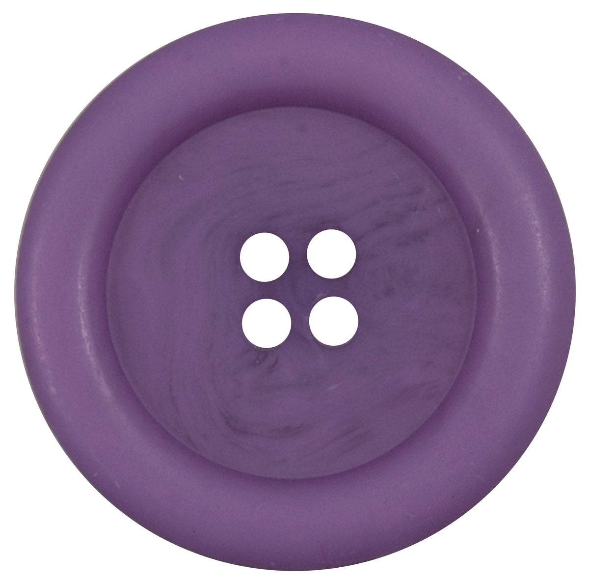 Purple four-hole rimmed coat button