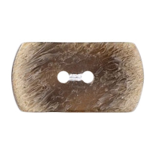 Grey-brown marbled rectangular button with two holes