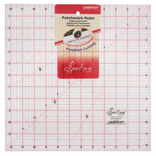 Sew Easy Square Quilting Ruler - 12.5 x12.5in