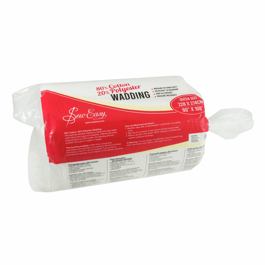 Sew Easy 80% Cotton / 20% Polyester Wadding - 228.6 x 274.3cm (Queen)