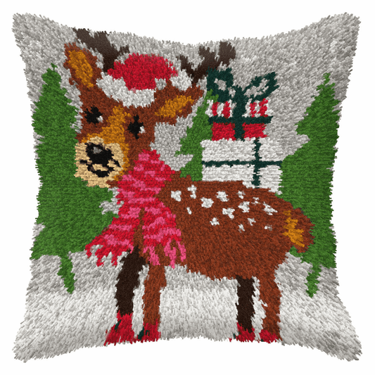 Latch Hook Cushion Kit - Large Reindeer