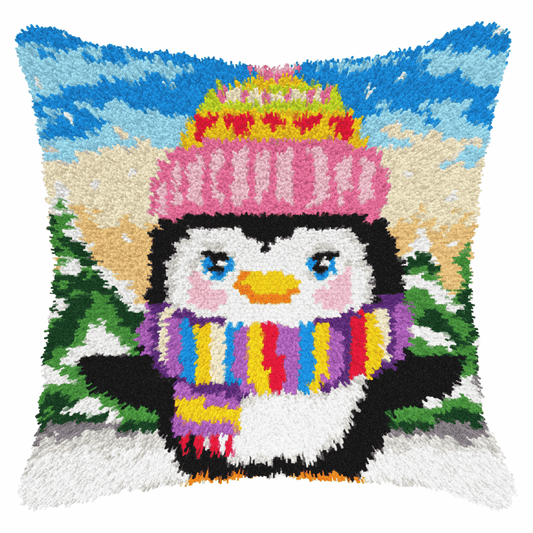Latch Hook Cushion Kit - Penguin