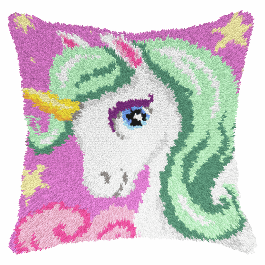 Latch Hook Cushion Kit - Unicorn
