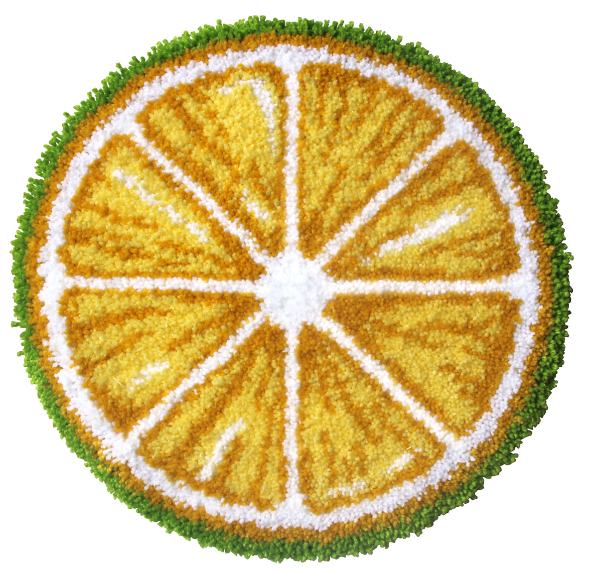 Orchidea latch hook rug with lemon design