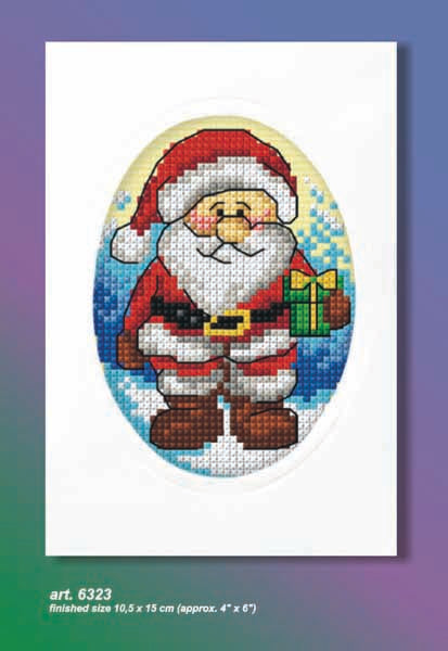 Orchidea cross stitch greetings card kit with a Santa design