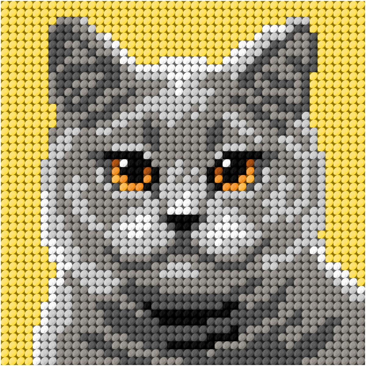 Orchidea mini needlepoint kit with british cat design