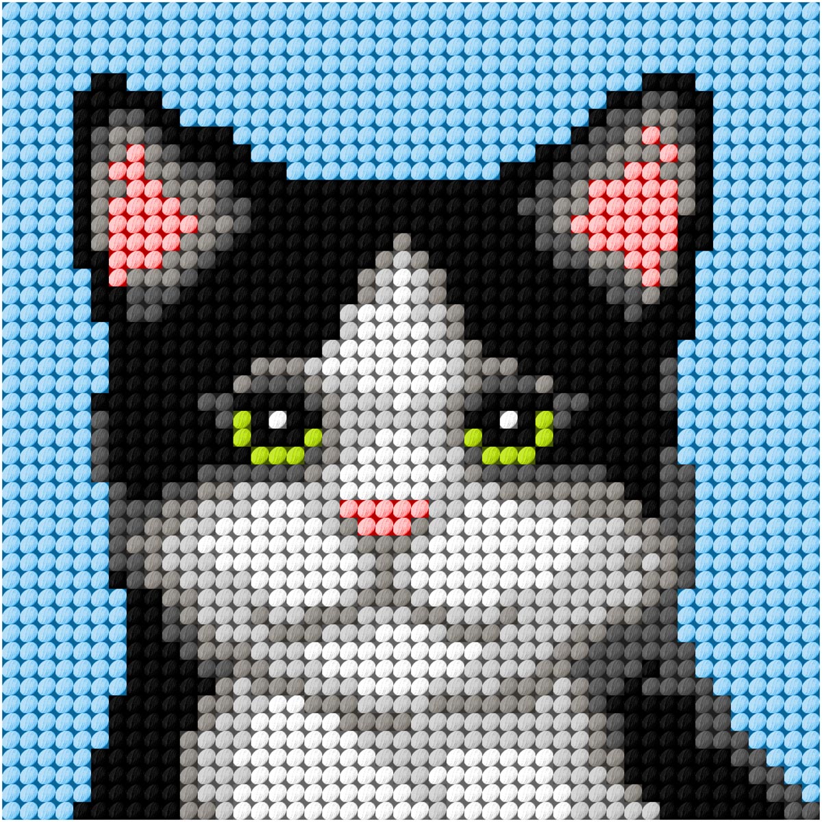 Orchidea mini needlepoint kit with cat design