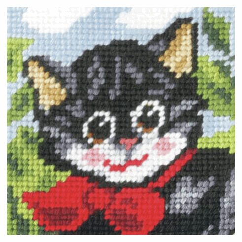 My First Embroidery Needlepoint Kit - Pussy Cat