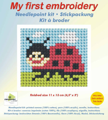 Orchidea My First Embroidery needlepoint kit with printed Ladybird design
