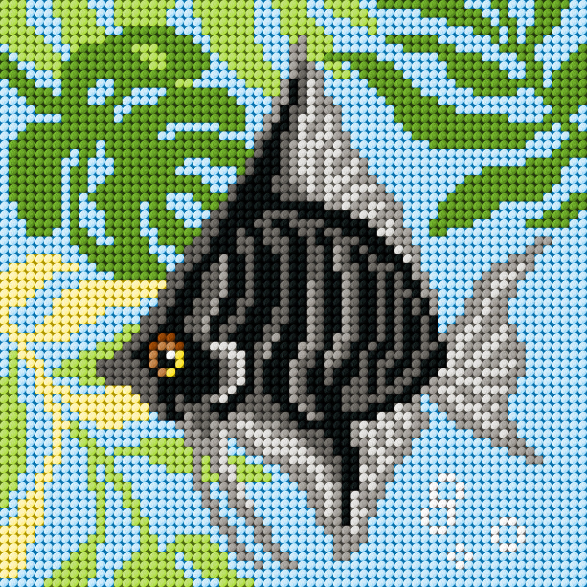 Orchidea beginners needlepoint kit with printed fish design