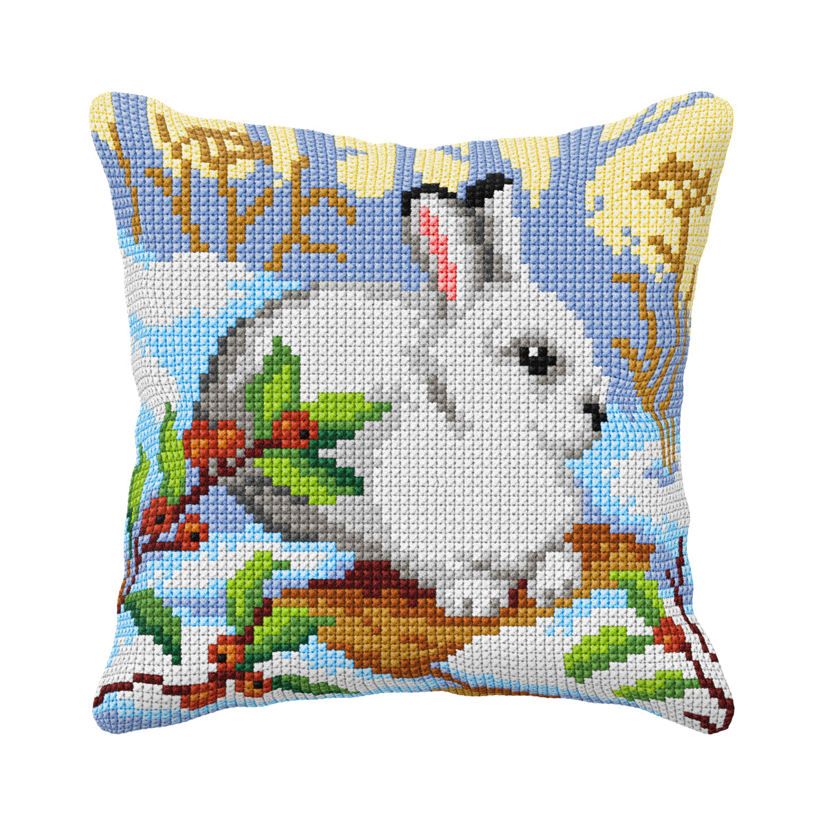 Orchidea Quickpoint cushion kit with winter rabbit design