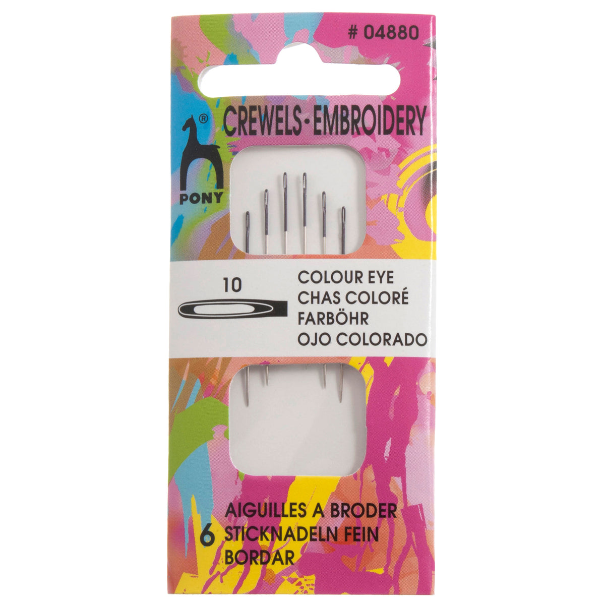 Packet of Pony colour-coded eye crewel needles