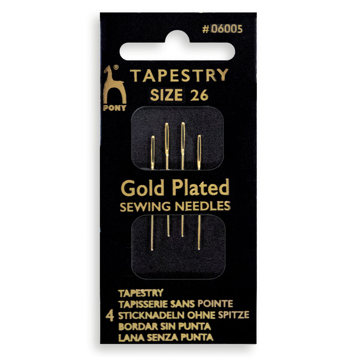 Packet of Pony gold plated tapestry needles