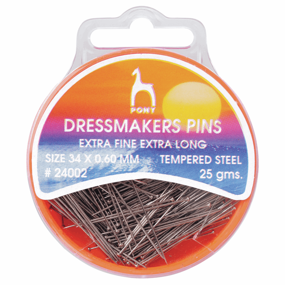 PONY Dressmaker Pins 34mm x 0.6mm - 25 Pack
