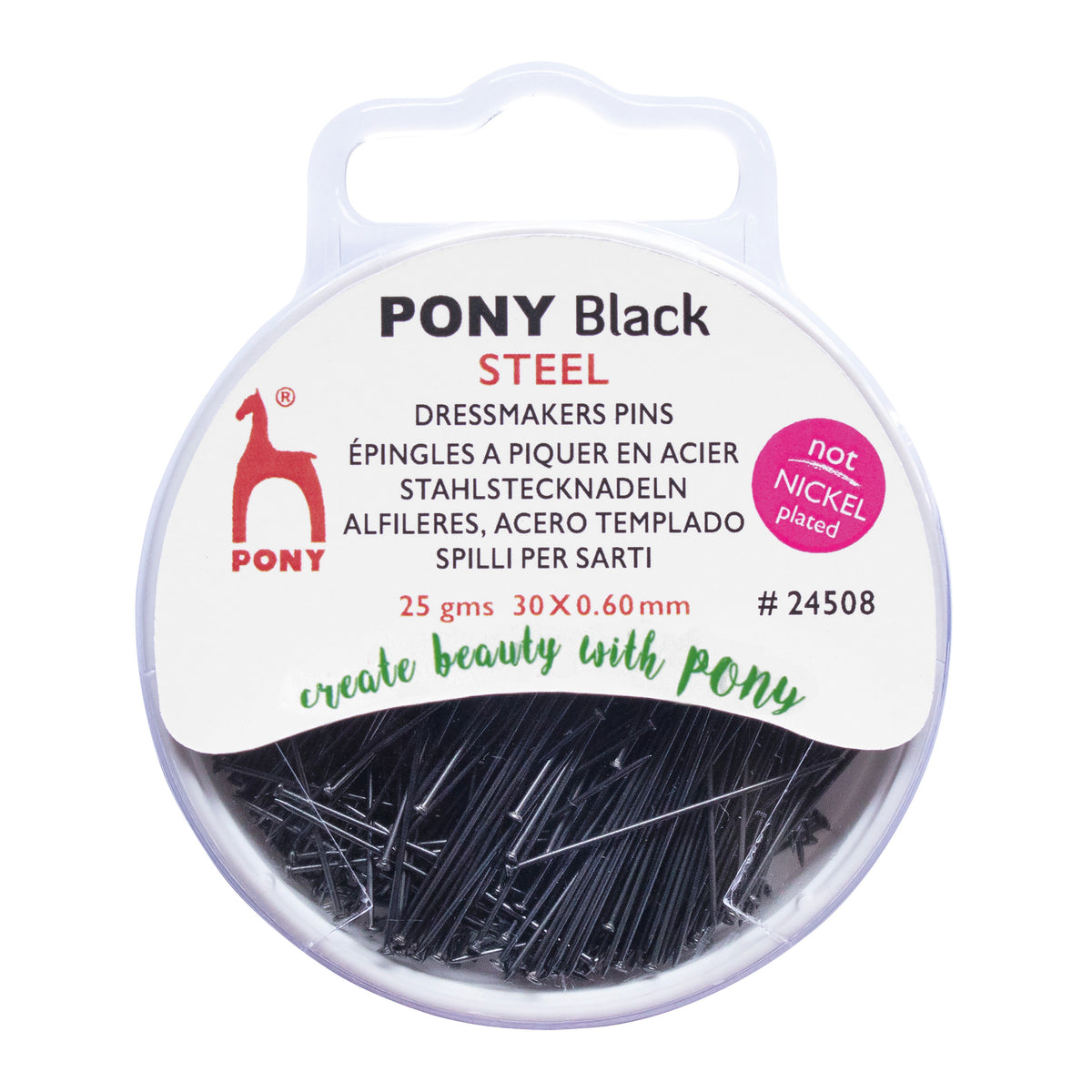 Pack of Pony black dressmakers pins