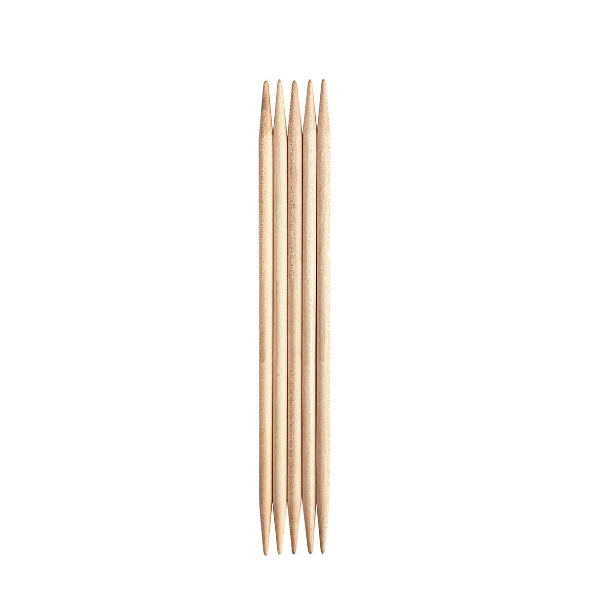 Set of 5 Pony maple wood double pointed knitting needles, 6mm