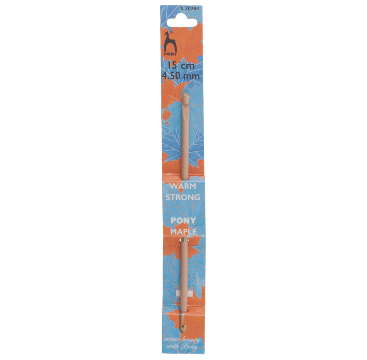 Pony maple wooden double-ended crochet hook, 4.5mm