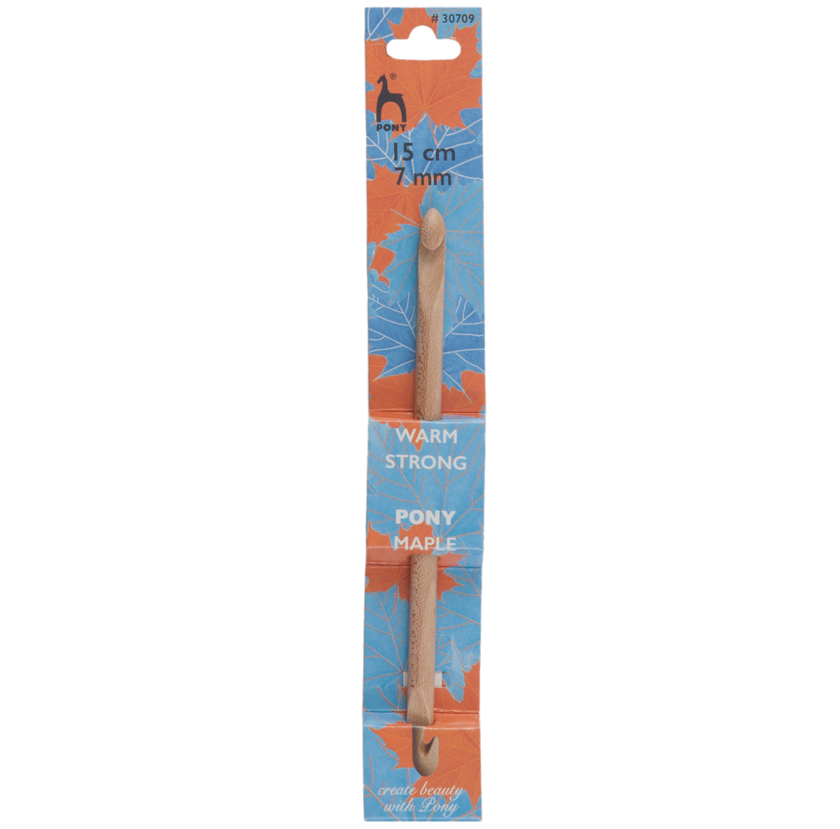 Pony maple wooden double-ended crochet hook, 7mm