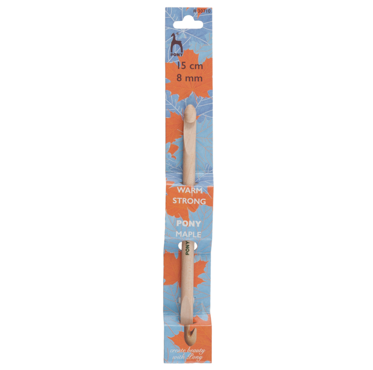 Pony maple wooden double-ended crochet hook, 8mm
