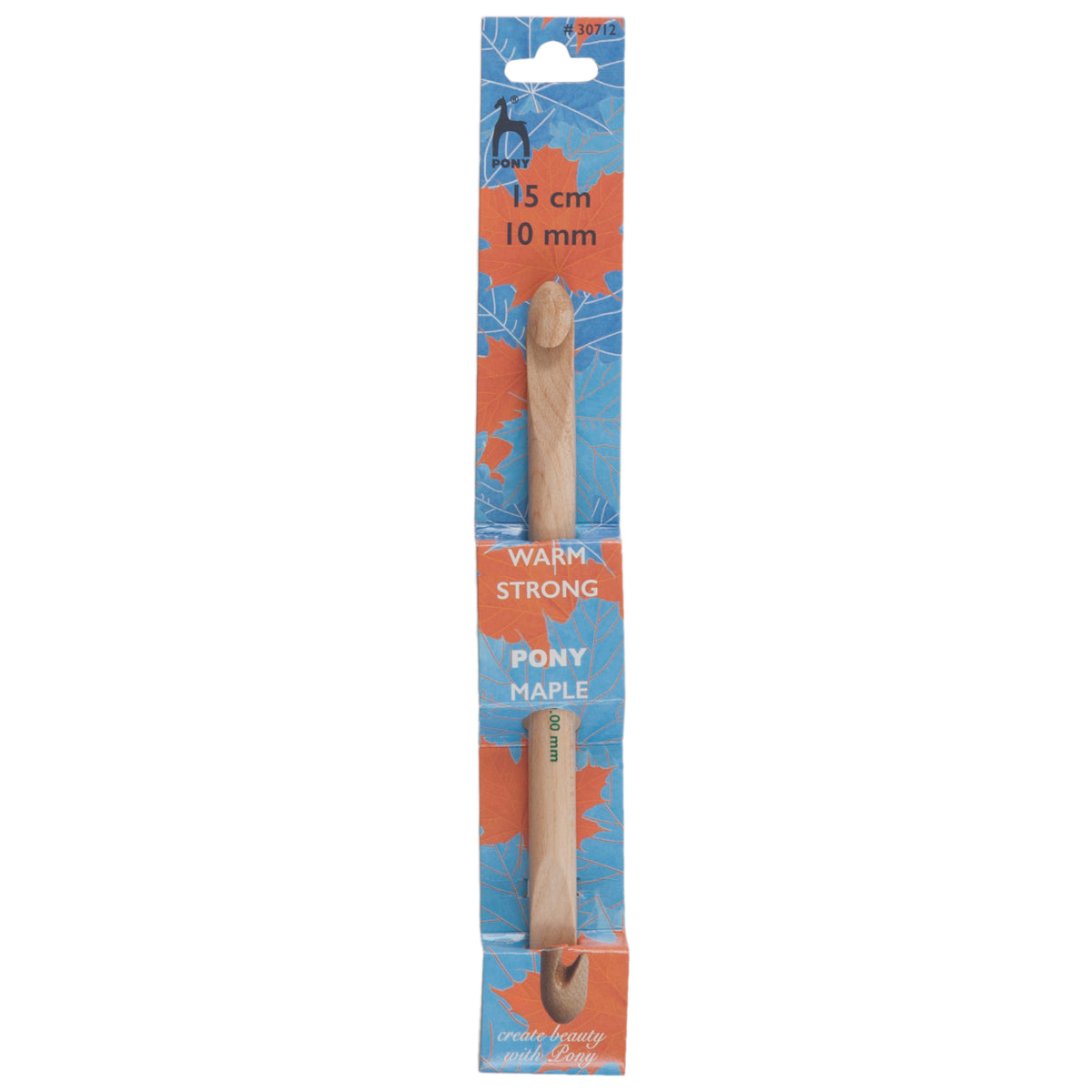Pony maple wooden double-ended crochet hook, 10mm