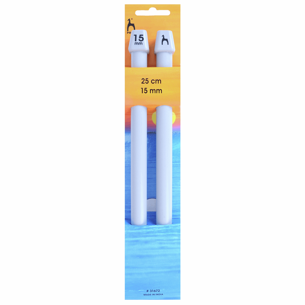 PONY Classic Knitting Pins - 25cm x 15mm, 2 Pack