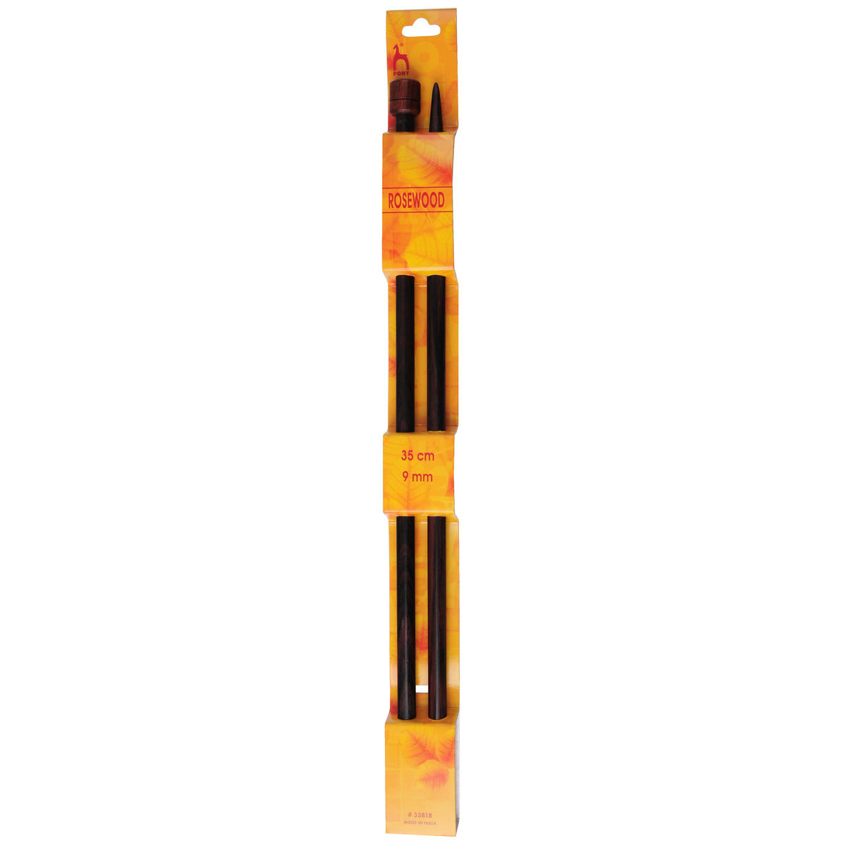 Pony rosewood single-ended knitting pins, 9mm