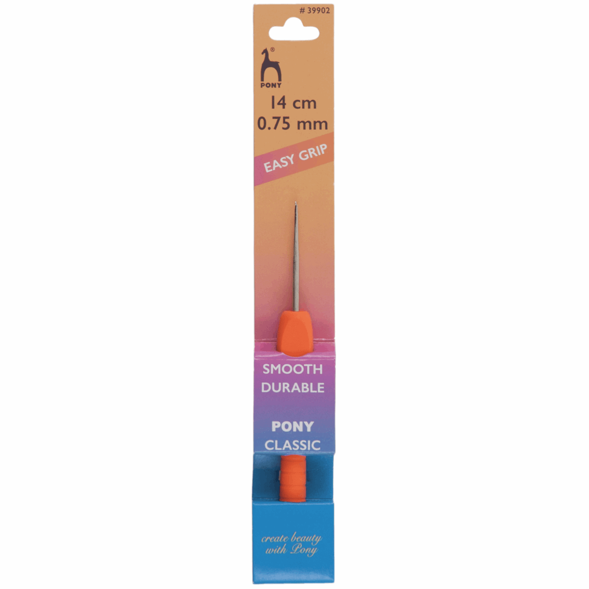 PONY Easy Grip Steel Crochet Hook 0.75mm, 14cm