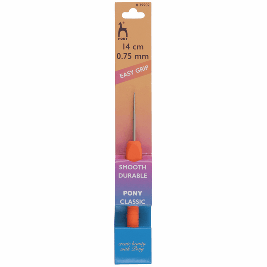 PONY Easy Grip Steel Crochet Hook 0.75mm, 14cm