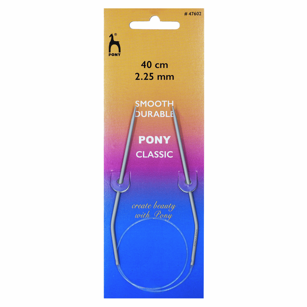 PONY Circular Knitting Pins - 40cm x 2.25mm