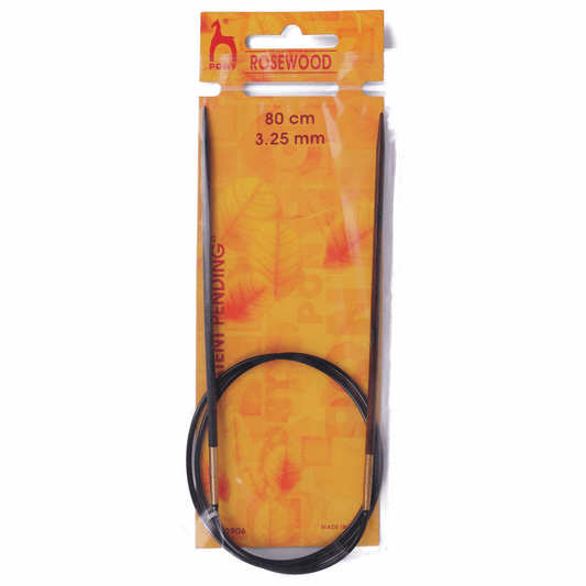 PONY Circular Fixed Rosewood Knitting Pins - 80cm x 3.25mm