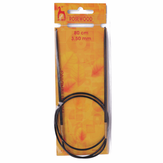 PONY Circular Fixed Rosewood Knitting Pins - 80cm x 3.50mm