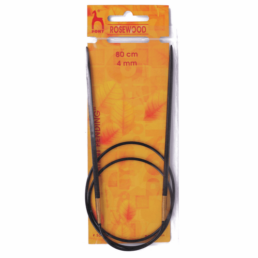 PONY Circular Fixed Rosewood Knitting Pins - 80cm x 4.00mm