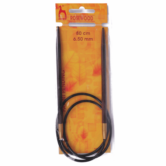 PONY Circular Fixed Rosewood Knitting Pins - 80cm x 6.50mm